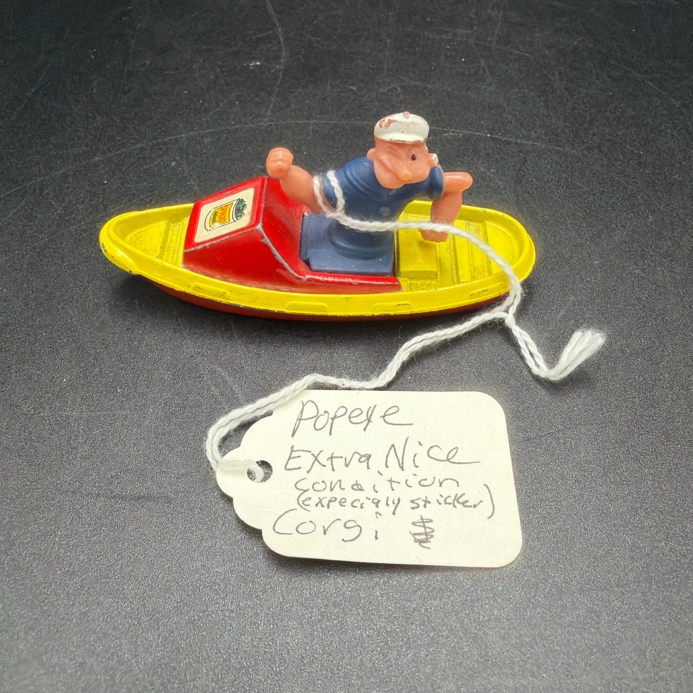 Vintage 1970's Corgi Popeye The Sailor Man, Die Cast Boat, Made In Great Britain